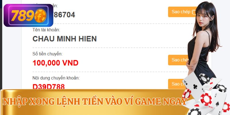 Hoàn thành đủ bước tiền sẽ tự động công vào tài khoản game